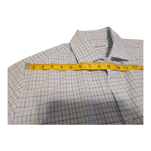Mizzen + Main Leeward Hopkins Check Standard Fit Dress Shirt Size Large L-9022 - Picture 8 of 14